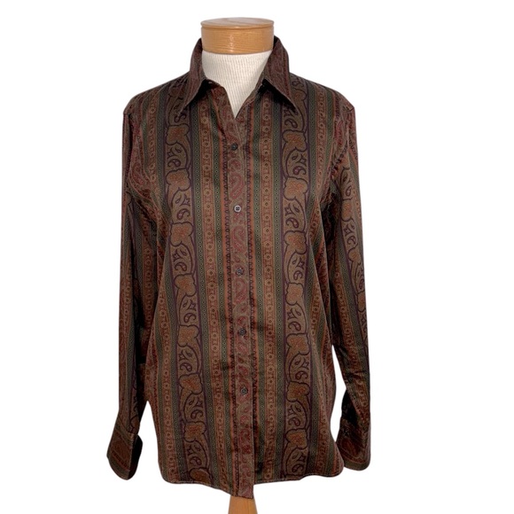 Lauren, Ralph Lauren Sz L Paisley Print, Button Down Shirt - Picture 2 of 11